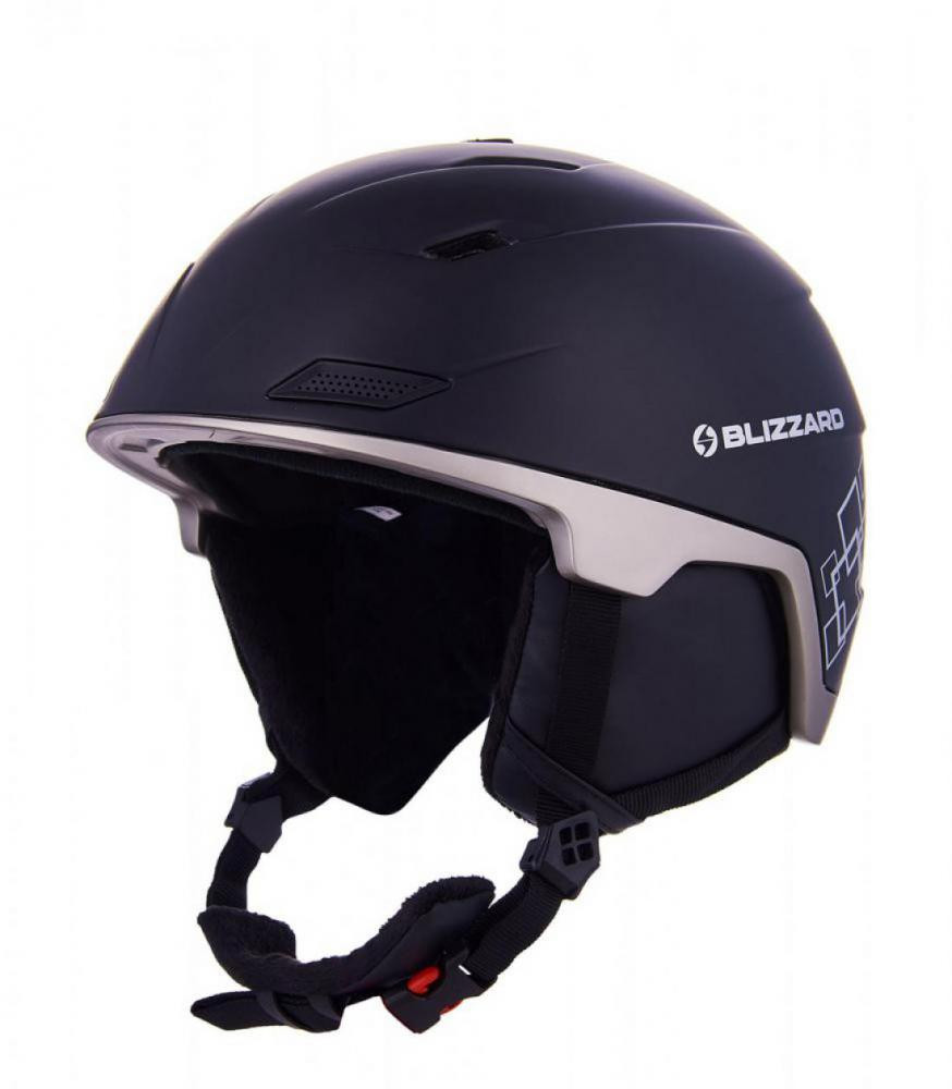 Blizzard Double Ski Helmet - black matt/gun metal/silver squares 2020/2021