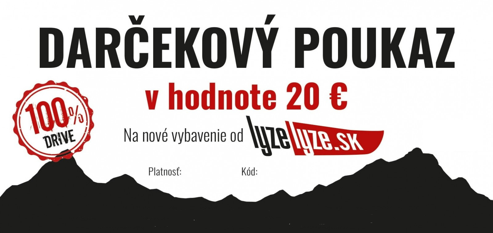 LyzeLyze.cz Digitálny darčekový poukaz 20 Euro