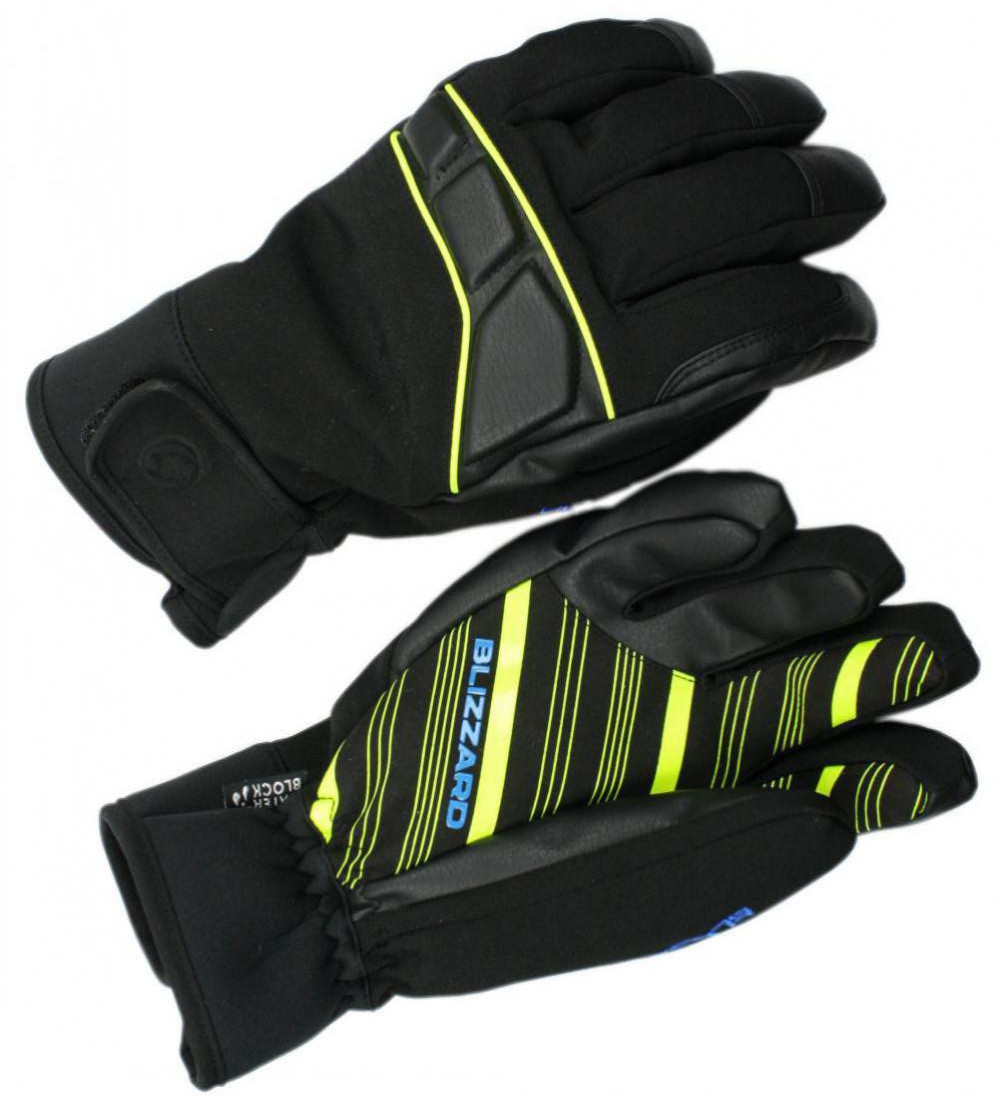Blizzard Profi Ski Gloves - black/neon yellow/blue